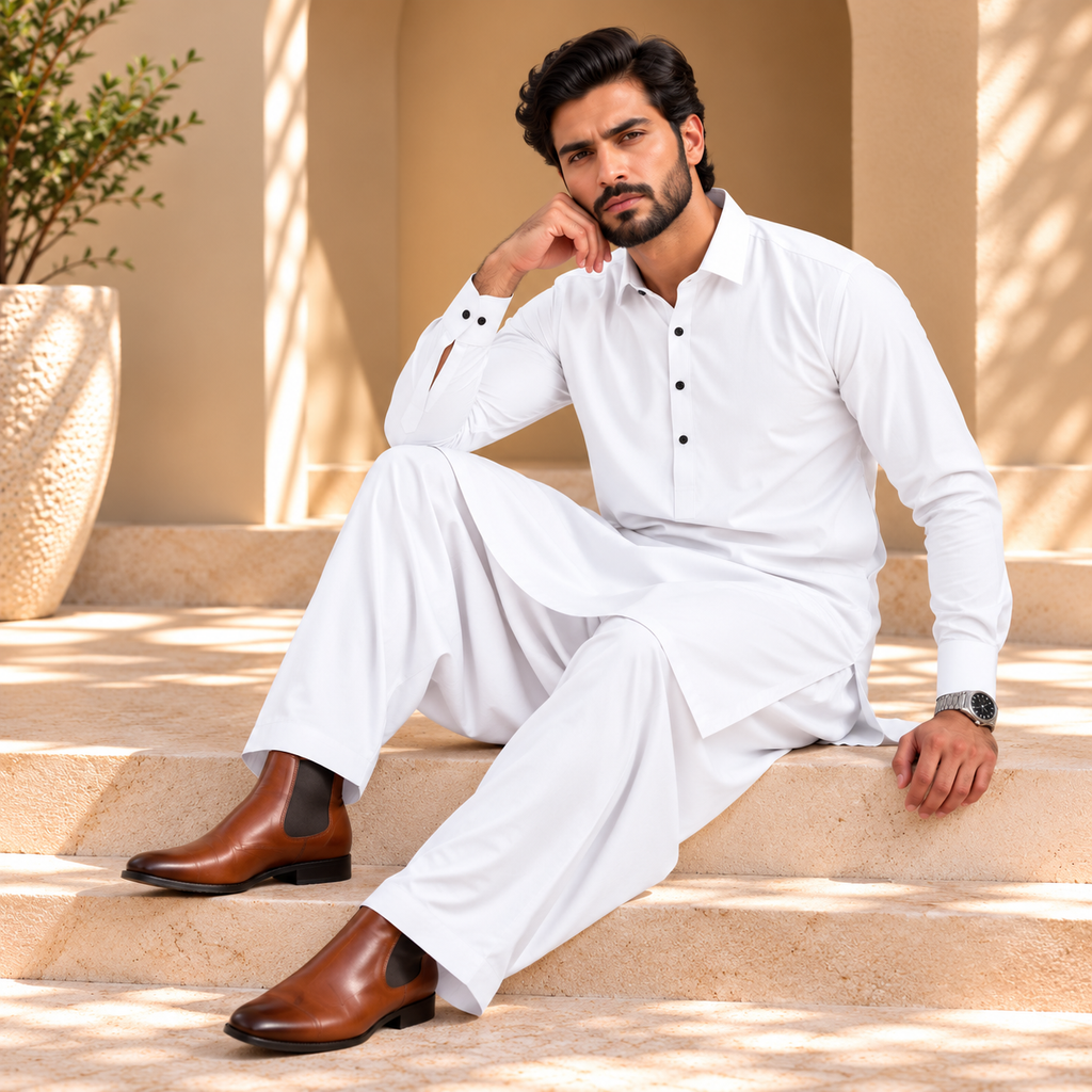 SIDDIQ E AKBAR-4 SAEASON MILKY WASH 'N WEAR- OFF WHITE