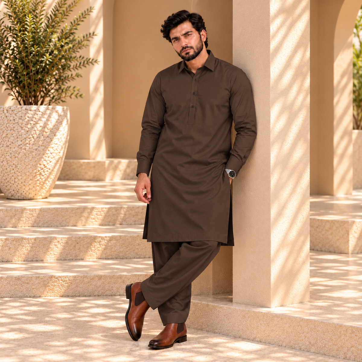SIDDIQ E AKBAR-4 SAEASON MILKY WASH 'N WEAR- DARK GRAY BROWN