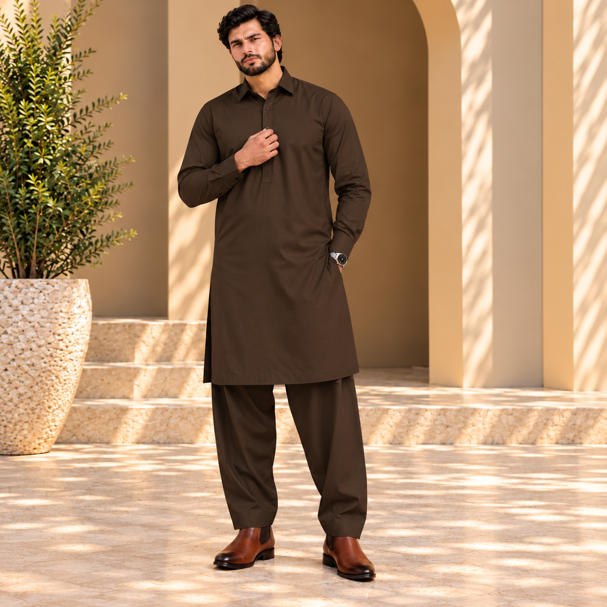 SIDDIQ E AKBAR-4 SAEASON MILKY WASH 'N WEAR- DARK GRAY BROWN