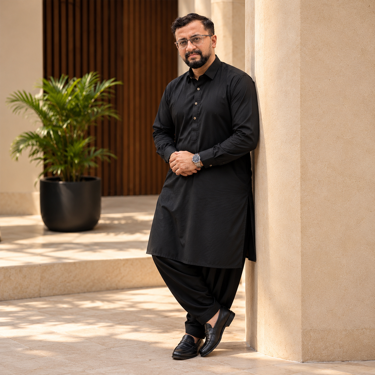 HAIDER-COMMANDO  BLACK-4 SEASON WASH N WEAR