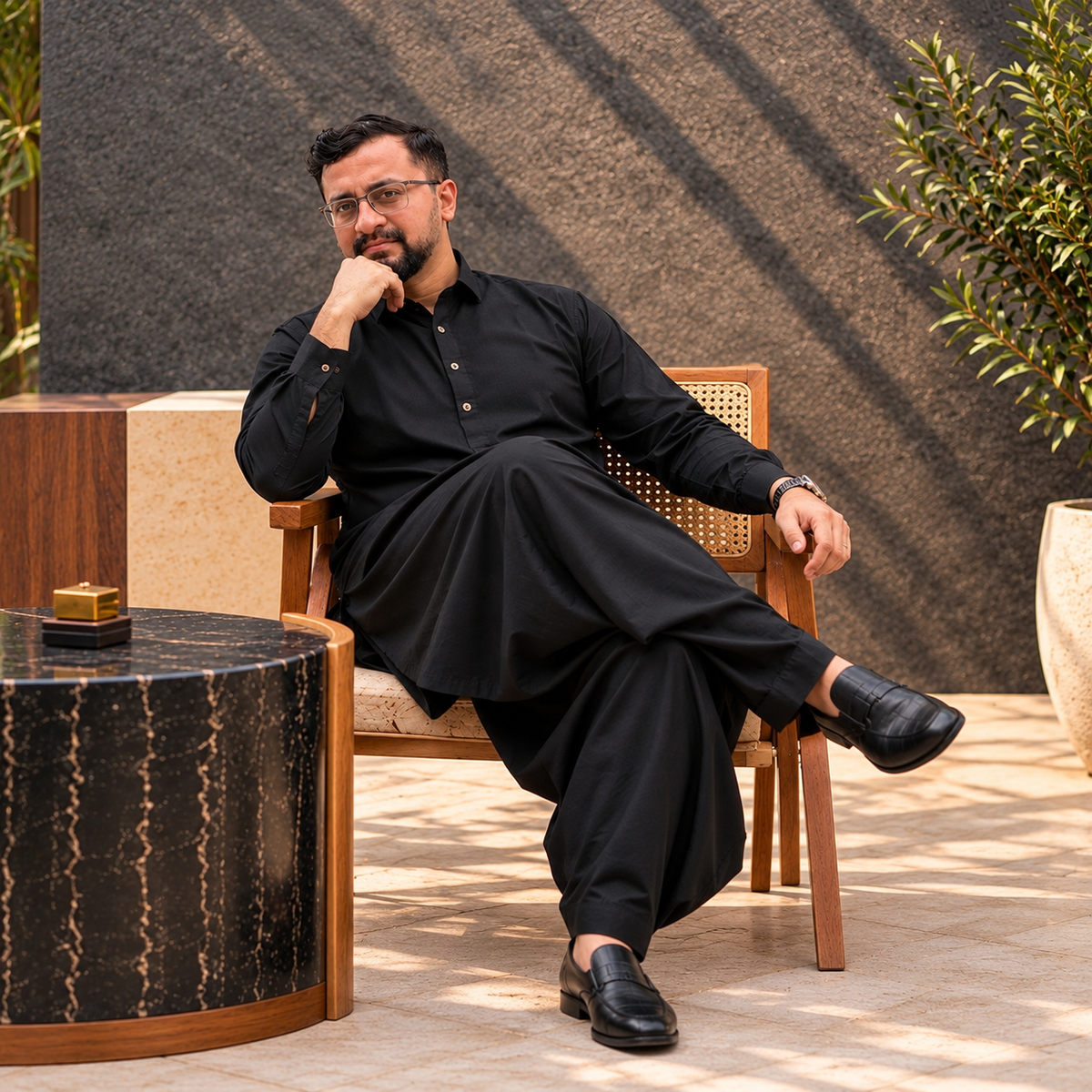 HAIDER-COMMANDO  BLACK-4 SEASON WASH N WEAR