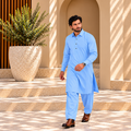 SIDDIQ E AKBAR -4 SAEASON  MILKY WASH 'N WEAR- SKY BLUE