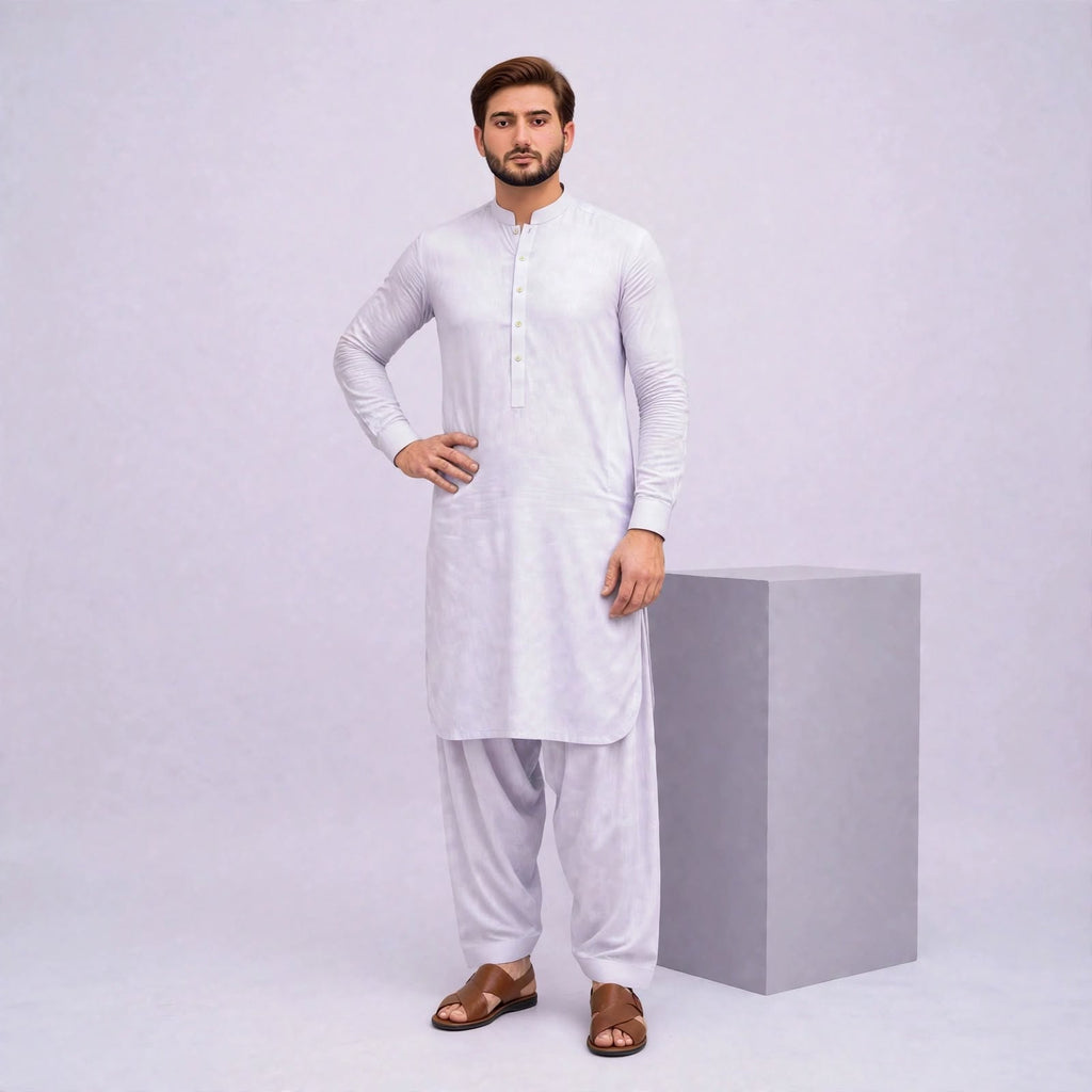 KHATTAB-ARABIC SOFT COTTON - LAVANDER WHITE