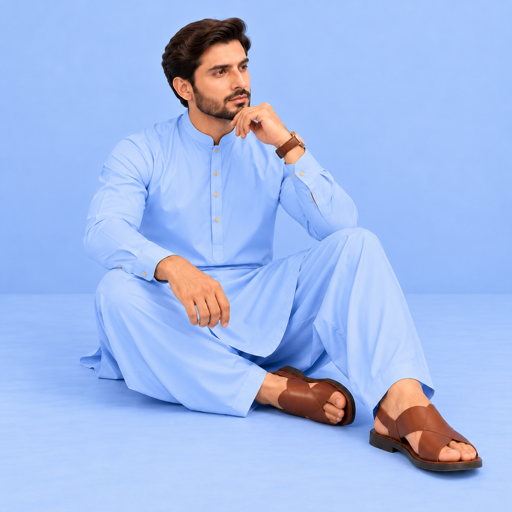 KHATTAB-ARABIC SOFT COTTON - SKY BLUE