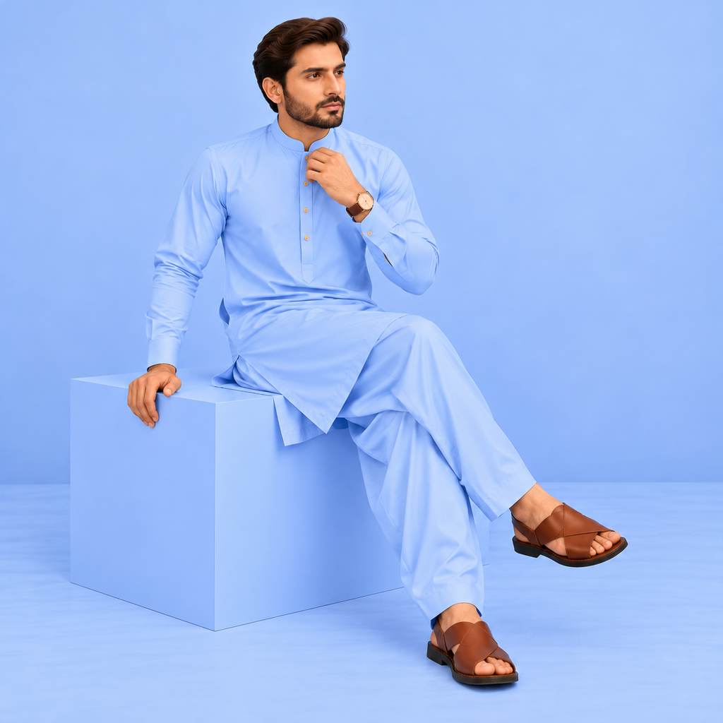 KHATTAB-ARABIC SOFT COTTON - SKY BLUE