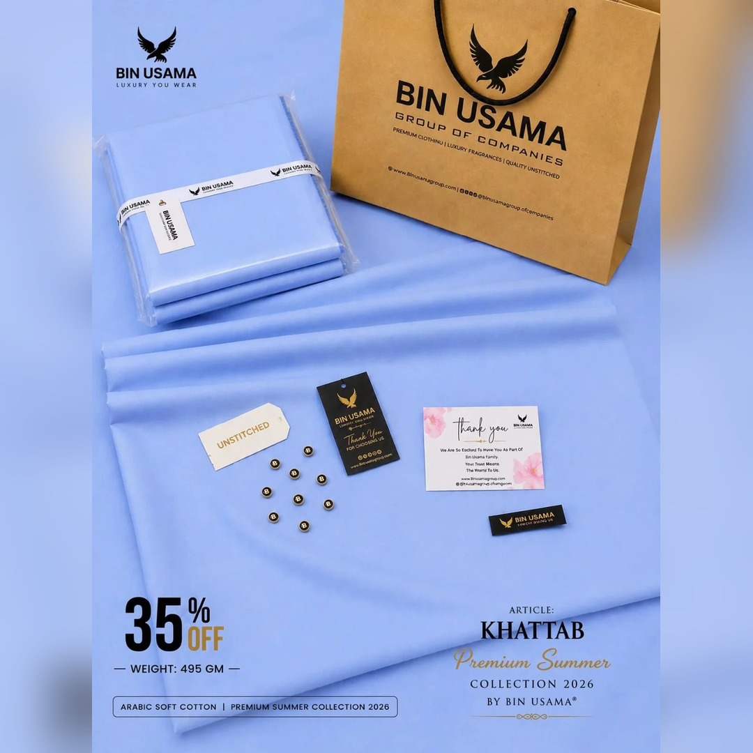 KHATTAB-ARABIC SOFT COTTON - SKY BLUE