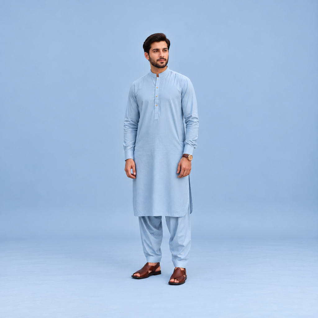 KHATTAB-ARABIC SOFT COTTON-Powder-Blue