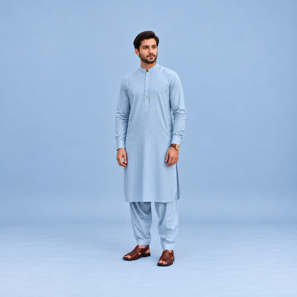 KHATTAB-ARABIC SOFT COTTON-Powder-Blue
