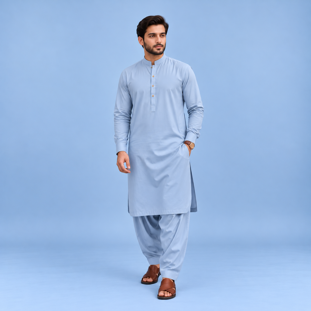 KHATTAB-ARABIC SOFT COTTON-Powder-Blue