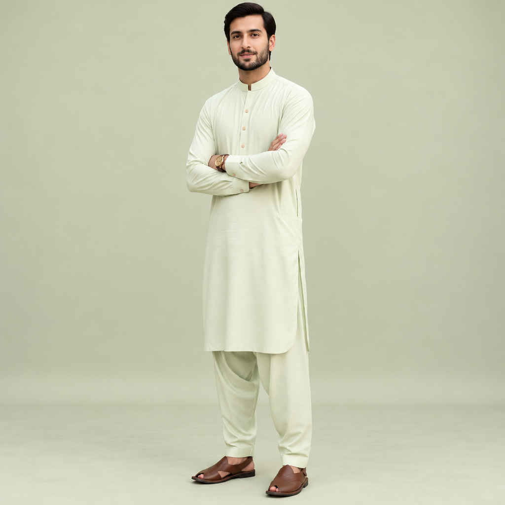 KHATTAB-ARABIC SOFT COTTON- Pale Mint Green
