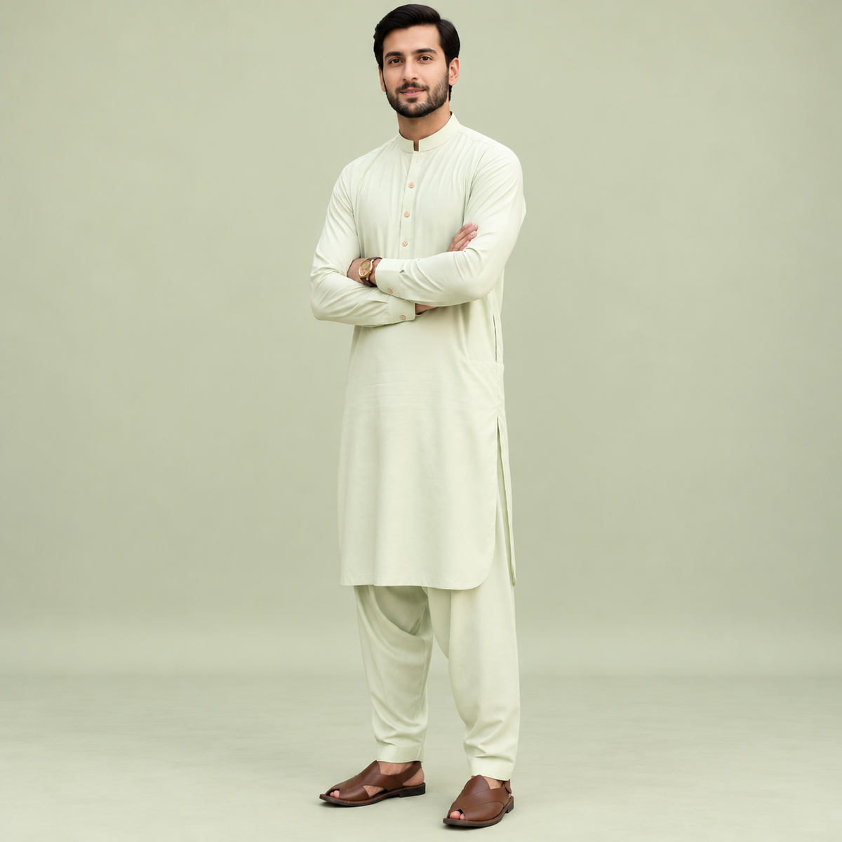 KHATTAB-ARABIC SOFT COTTON- Pale Mint Green