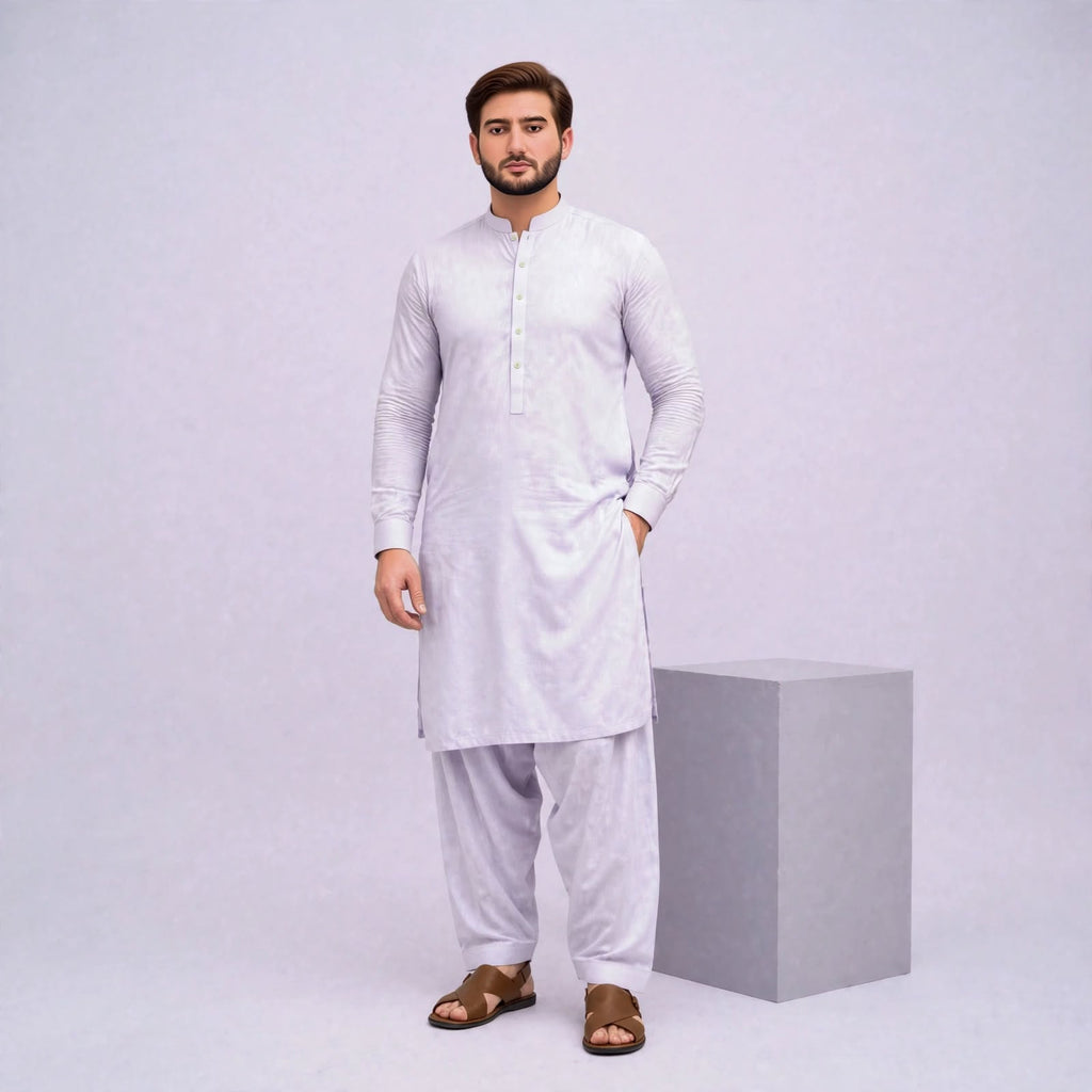 KHATTAB-ARABIC SOFT COTTON - LAVANDER WHITE